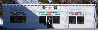 195 Haverhill Street, Methuen MA 01844 1(978)975-1222 Absolute Glass Store front, Stained Glass Studio